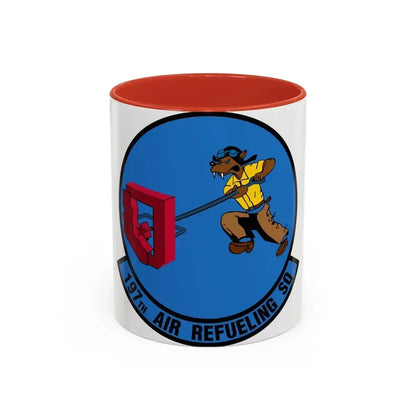 197 Air Refueling Squadron (U.S. Air Force) Accent Coffee Mug 11oz Red - Go Mug Yourself