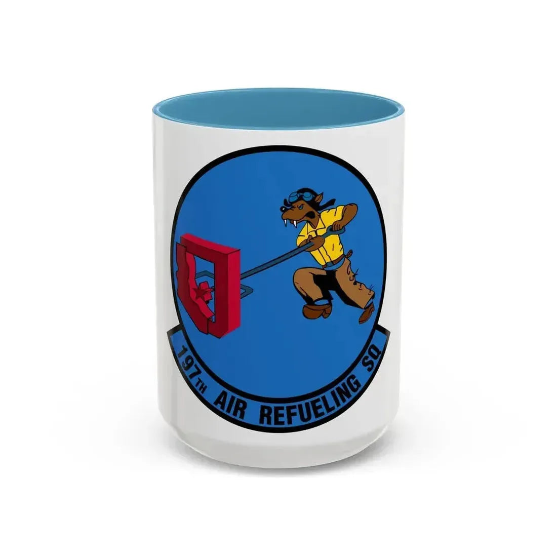 197 Air Refueling Squadron (U.S. Air Force) Accent Coffee Mug 15oz Light Blue - Go Mug Yourself