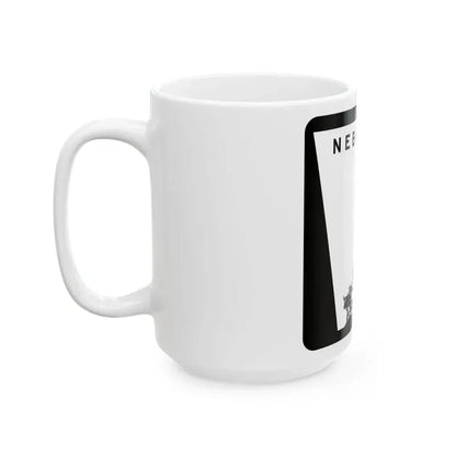 1975 Nebraska Route 1 state highway marker (Nebraska) (Road Sign) White Coffee Mug - Go Mug Yourself