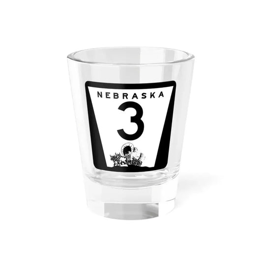 1975 Nebraska Route 3 state highway marker (Nebraska) (Road Sign) Shot Glass 1.5oz 1.5oz - Go Mug Yourself