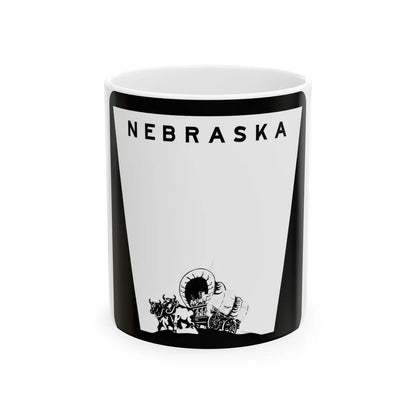 1975 Nebraska state highway marker (Nebraska) (Road Sign) White Coffee Mug 11oz - Go Mug Yourself