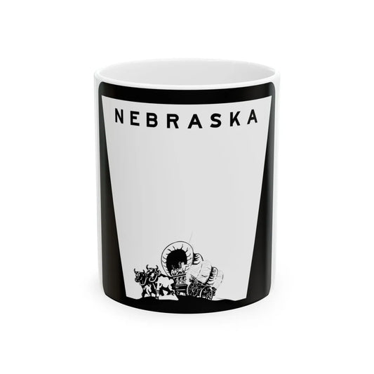 1975 Nebraska state highway marker (Nebraska) (Road Sign) White Coffee Mug 11oz - Go Mug Yourself