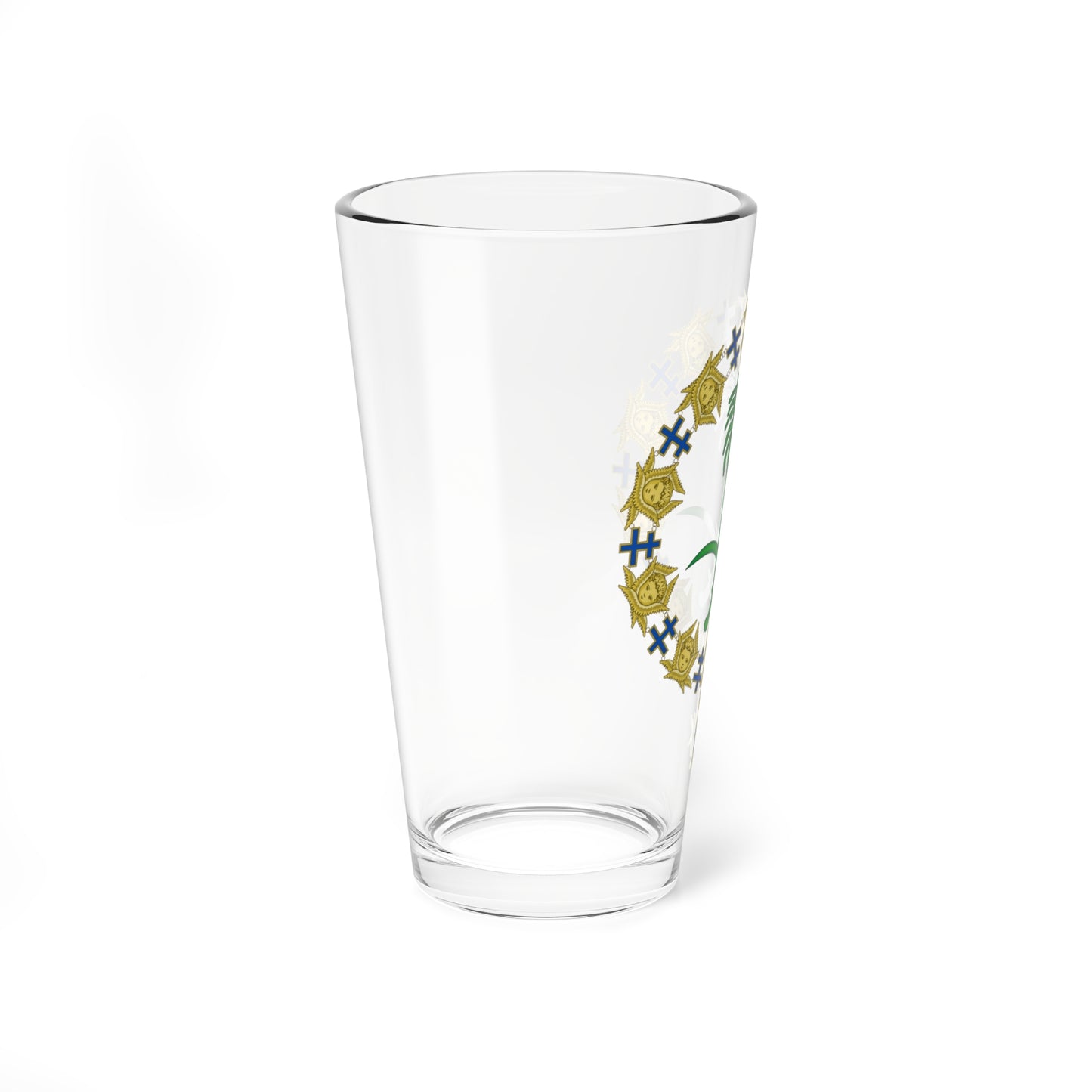 Emblem of Fahd of Saudi Arabia Order of the Seraphim (Saudi Arabia) (Coat of Arms) Pint Glass 16oz