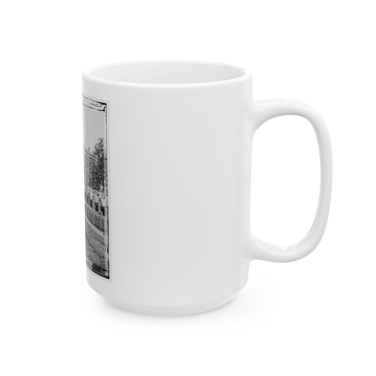 Atlanta, Ga. City Hall; Camp Of 2d Massachusetts Infantry On The Grounds (U.S. Civil War) White Coffee Mug