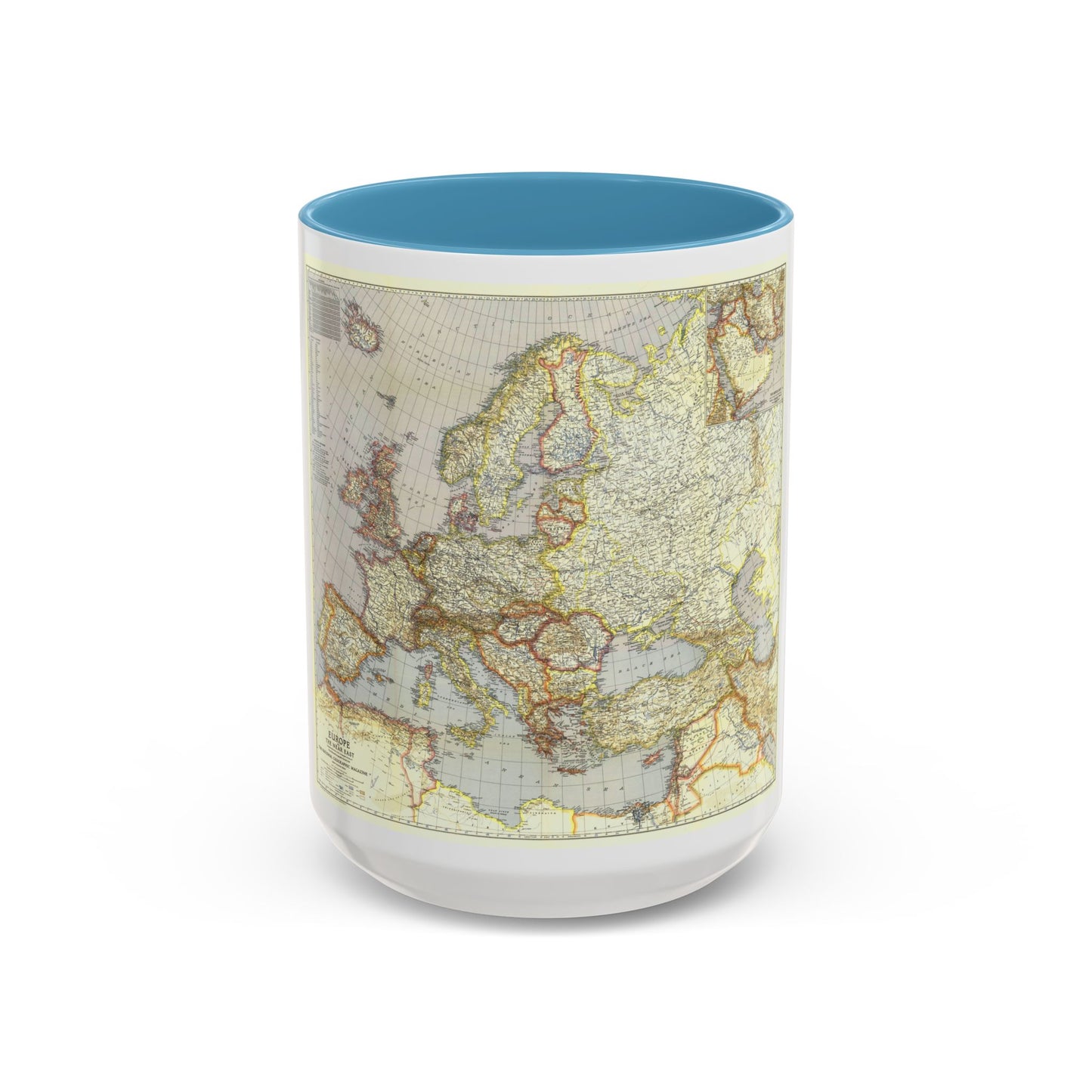 Europe and the Near East (1940) (Map) Accent Coffee Mug