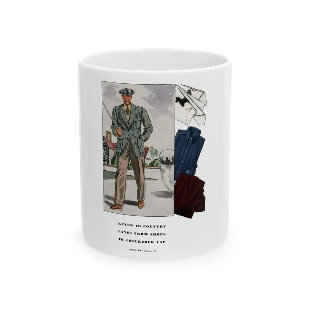 Esquire Fashion Illustration, Autumn 1933 (12) - White Coffee Mug-11oz-Go Mug Yourself