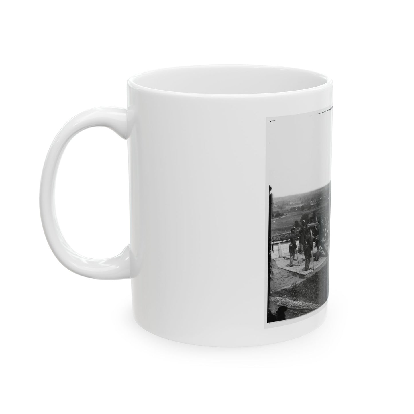 District Of Columbia. Gun Crews Of Company H, 3d Massachusetts Heavy Artillery, At Fort Lincoln (U.S. Civil War) White Coffee Mug