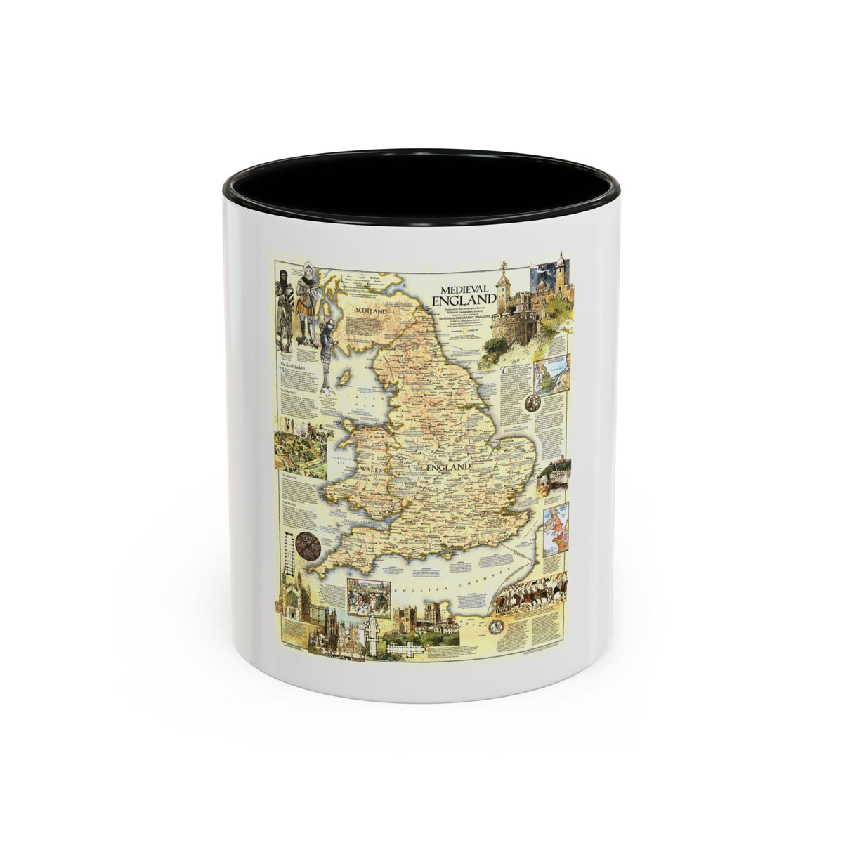 England - Medieval (1979) (Map) Accent Coffee Mug