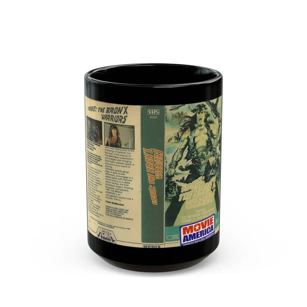 1990 THE BRONX WARRIORS (VHS COVER) - Black Coffee Mug-15oz-Go Mug Yourself