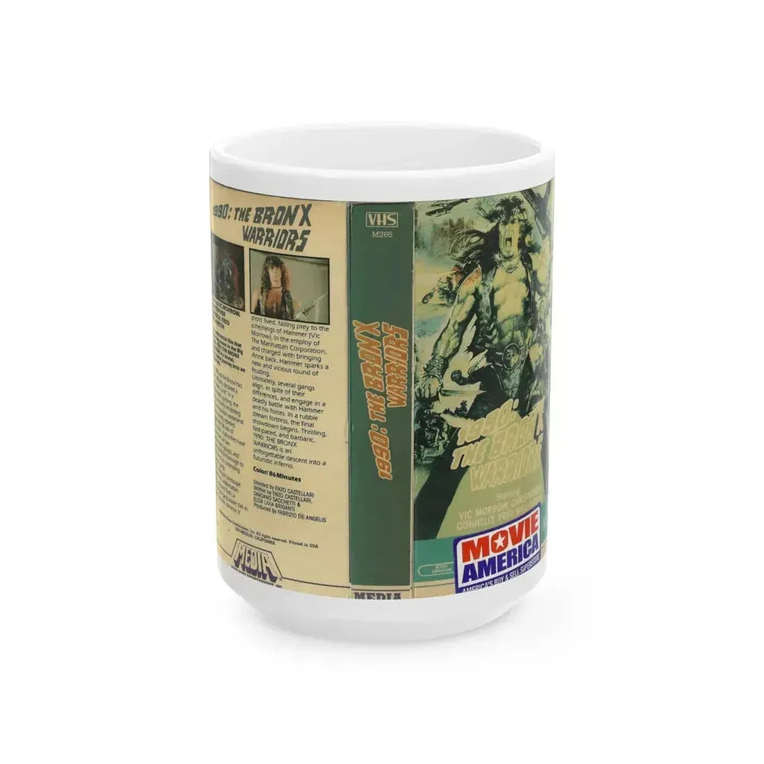 1990 THE BRONX WARRIORS (VHS COVER) - White Coffee Mug 15oz - Go Mug Yourself