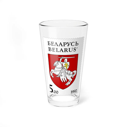 1992. Stamp of Belarus 0005 (Belarus) (Coat of Arms) Pint Glass 16oz 16oz - Go Mug Yourself