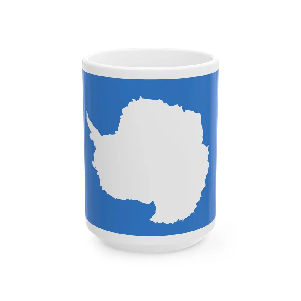 Proposed flag of Antarctica Graham Bartram - White Coffee Mug-15oz-Go Mug Yourself