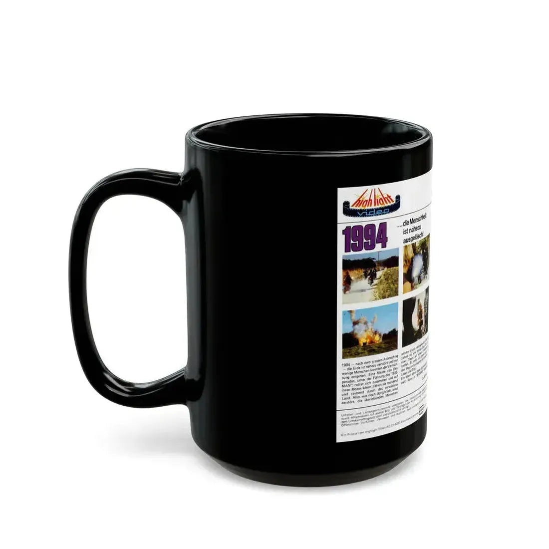 1994 NUR DIE STARKEN UBERLEBEN (VHS COVER) - Black Coffee Mug - Go Mug Yourself