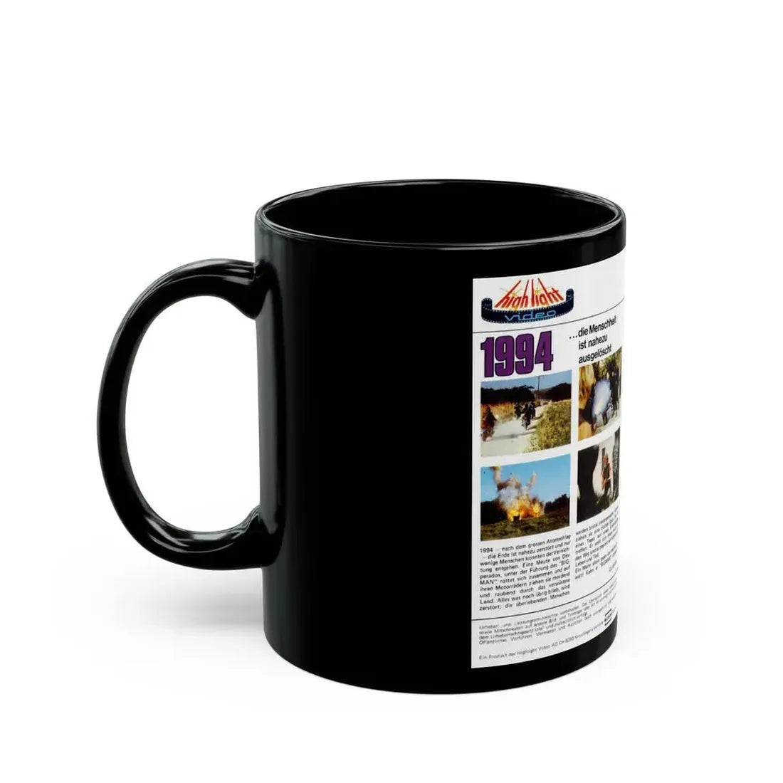 1994 NUR DIE STARKEN UBERLEBEN (VHS COVER) - Black Coffee Mug - Go Mug Yourself