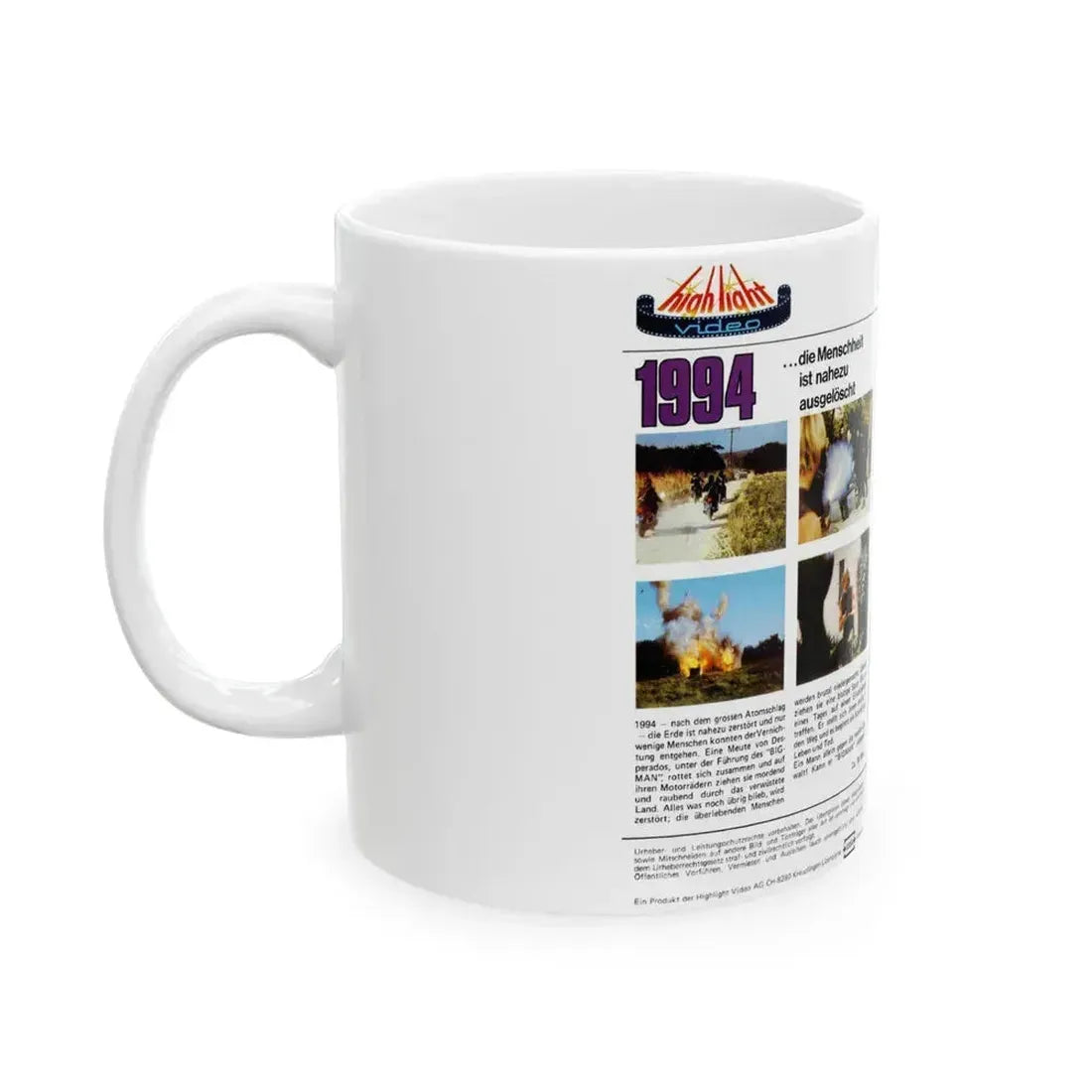 1994 NUR DIE STARKEN UBERLEBEN (VHS COVER) - White Coffee Mug - Go Mug Yourself