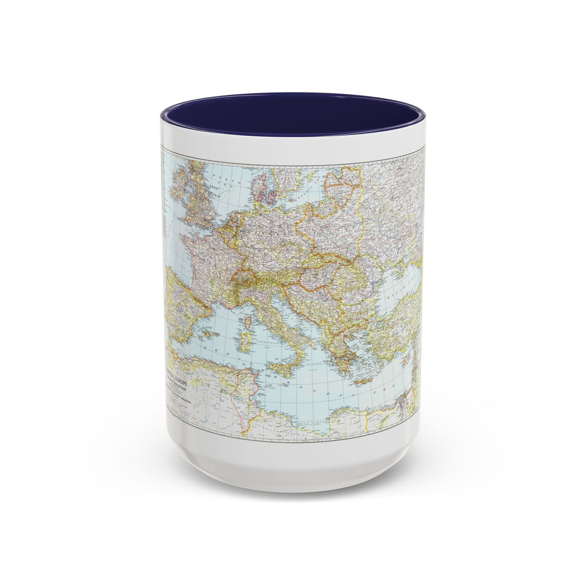Mediterranean as of September 1 (1939) (Map) Accent Coffee Mug