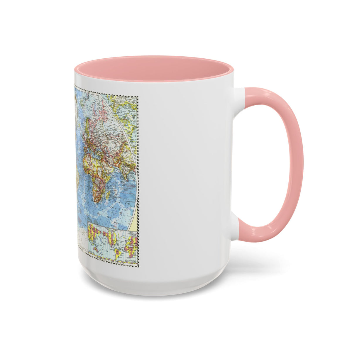 World Map (1960) (Map) Accent Coffee Mug