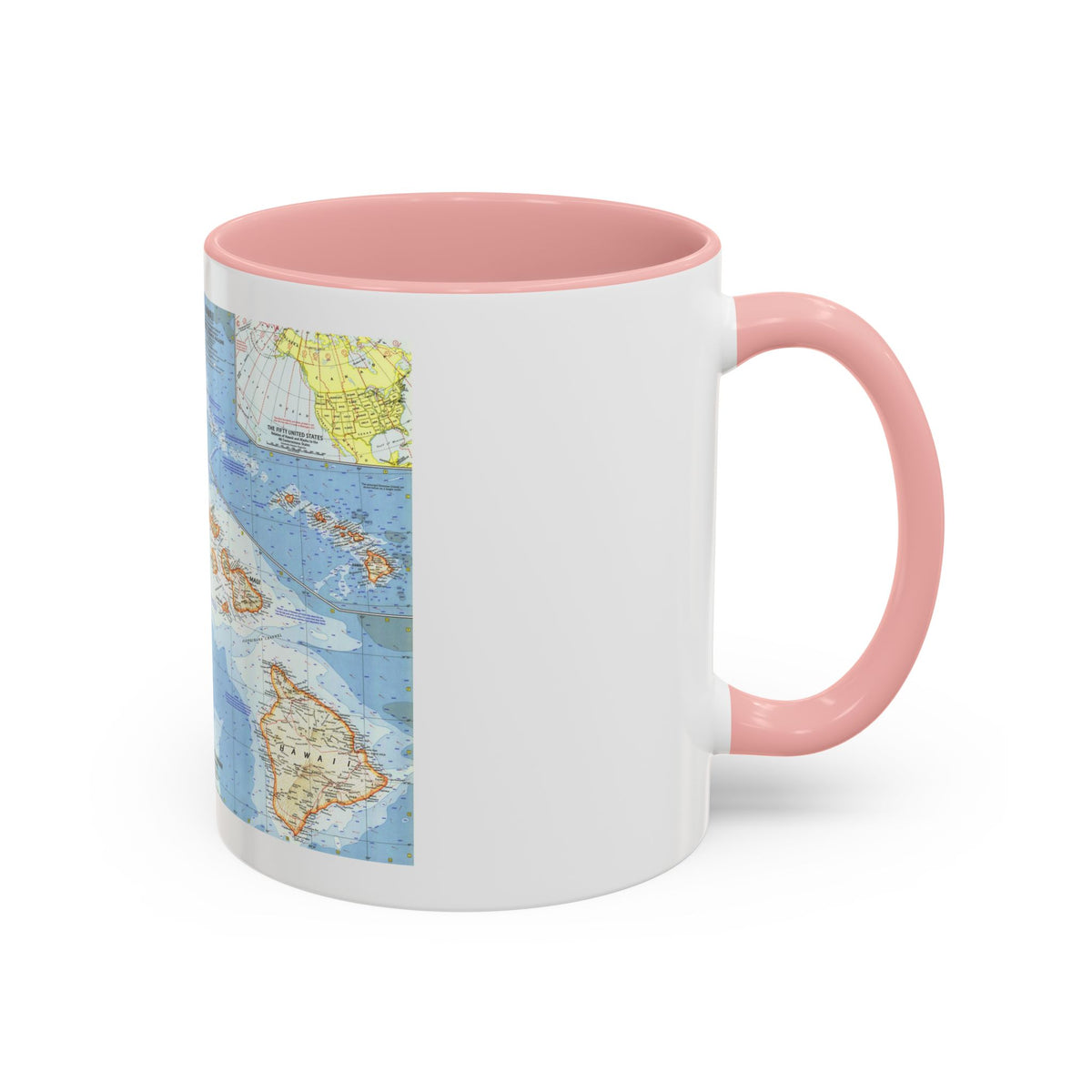 USA - Hawaii (1960) (Map) Accent Coffee Mug