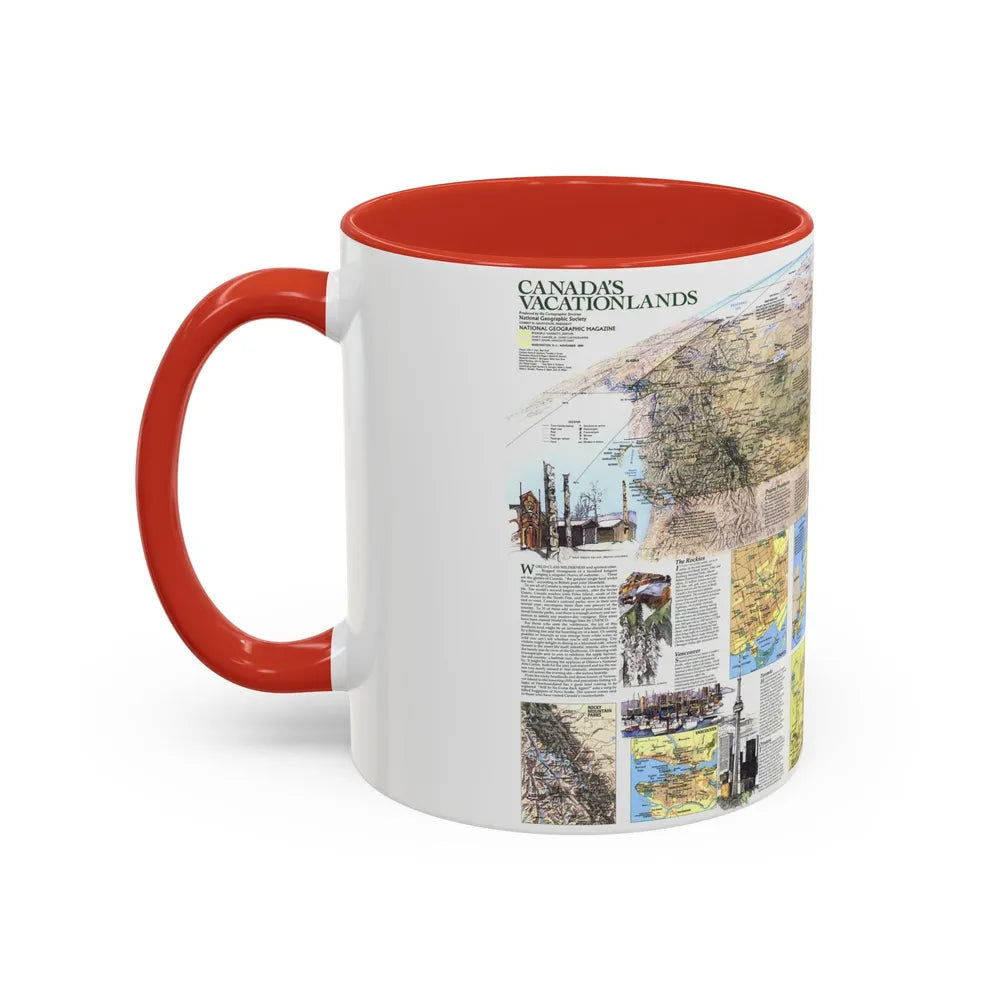 Canada - Vacationlands (1985) (Map) Accent Coffee Mug-Go Mug Yourself