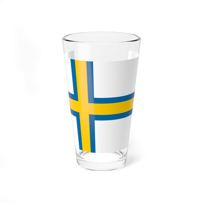 Norrland flag (Sweden) Pint Glass 16oz