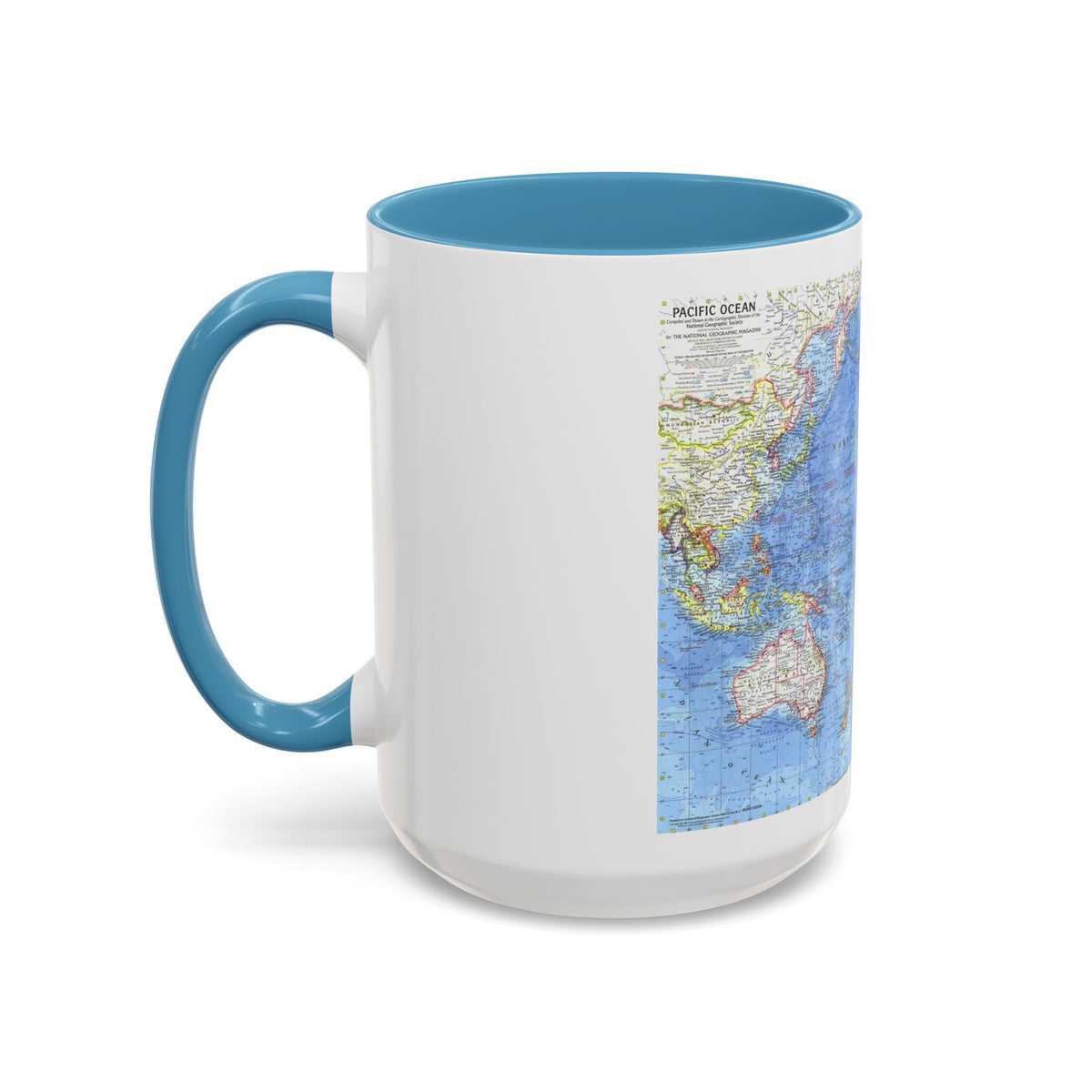 Pacific Ocean (1969) (Map) Accent Coffee Mug
