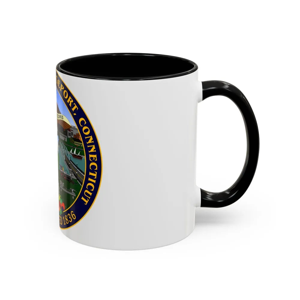 Seal of Bridgeport Connecticut - Accent Coffee Mug-Go Mug Yourself