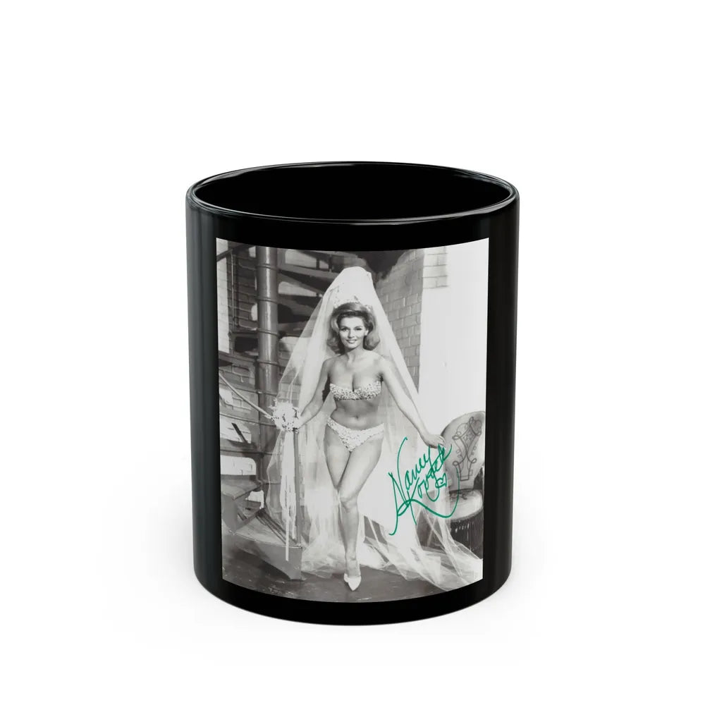 Nancy Kovack #64 (Vintage Female Icon) Black Coffee Mug-11oz-Go Mug Yourself