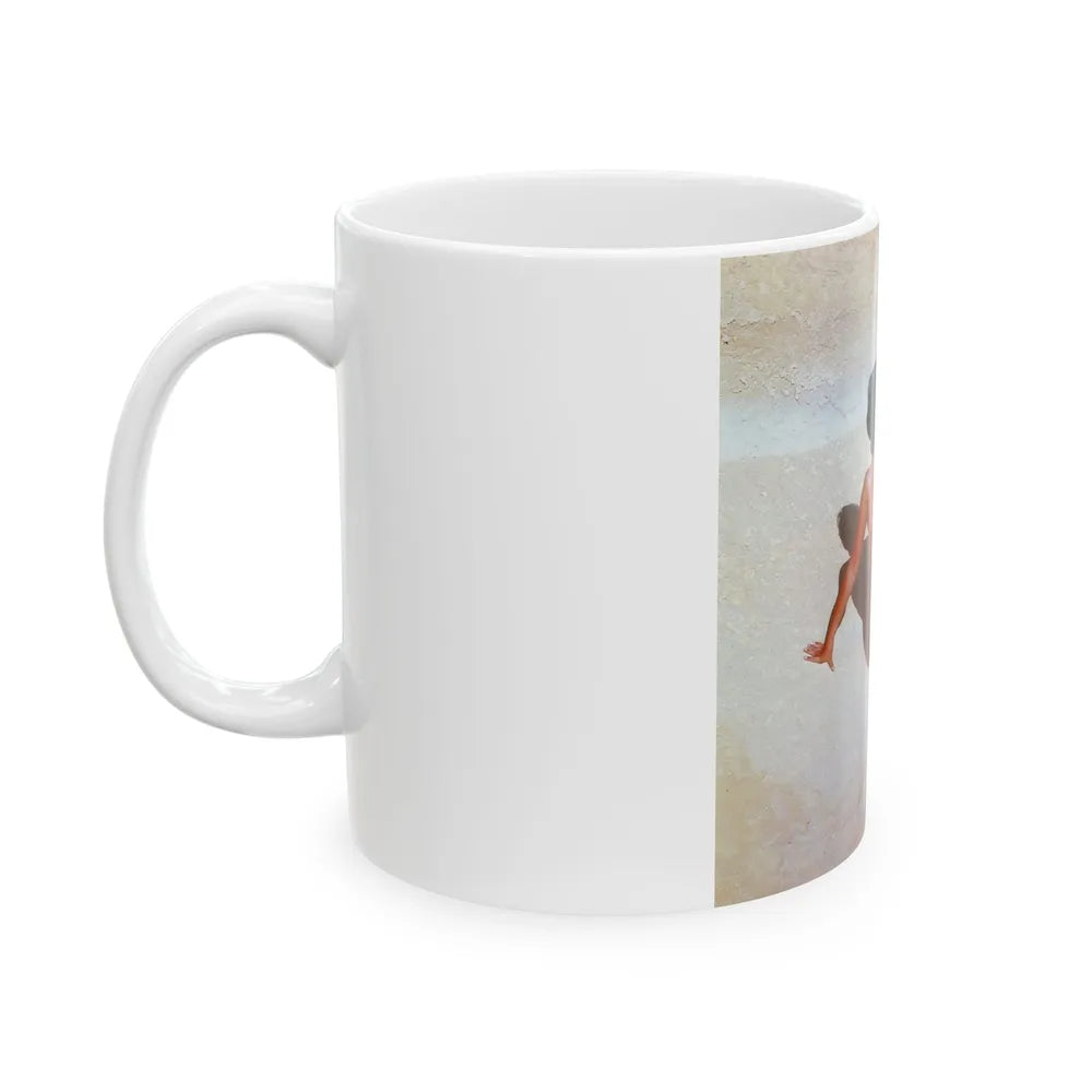 June Palmer #184 - Topless (Vintage Female Icon) White Coffee Mug-Go Mug Yourself