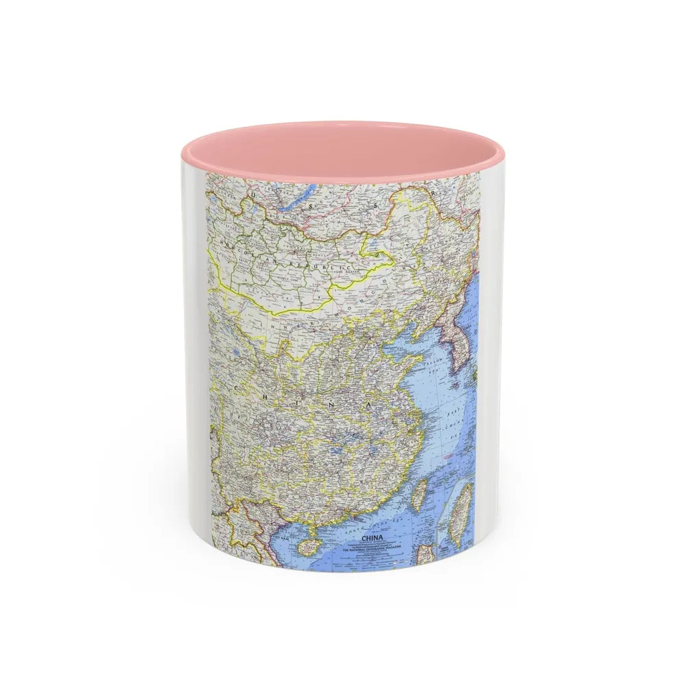 China (1964) (Map) Accent Coffee Mug-11oz-Pink-Go Mug Yourself