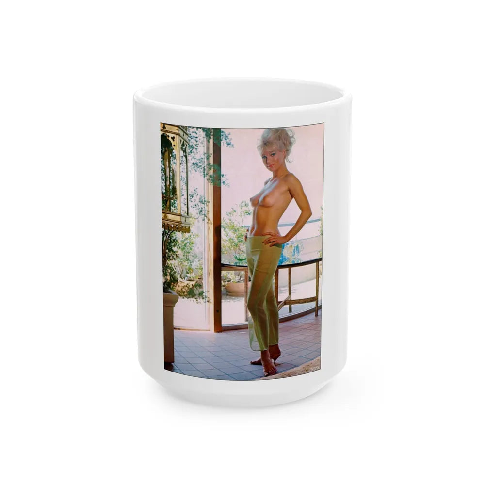 Susan Denberg #67 - Topless (Vintage Female Icon) White Coffee Mug-15oz-Go Mug Yourself