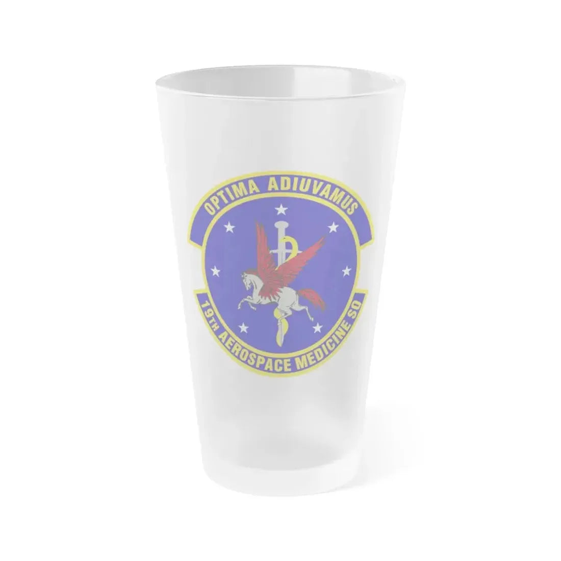 19th Aerospace Medicine Squadron (U.S. Air Force) Frosted Pint Glass 16oz 16oz Frosted - Go Mug Yourself