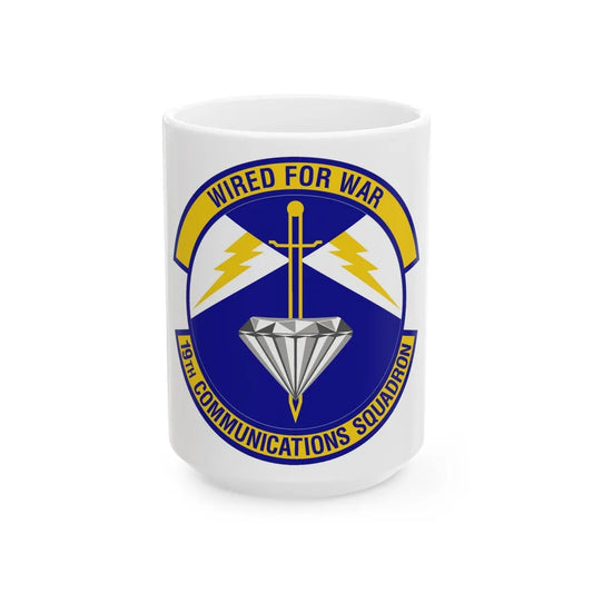 19th Communications Squadron (U.S. Air Force) White Coffee Mug-15oz-Go Mug Yourself