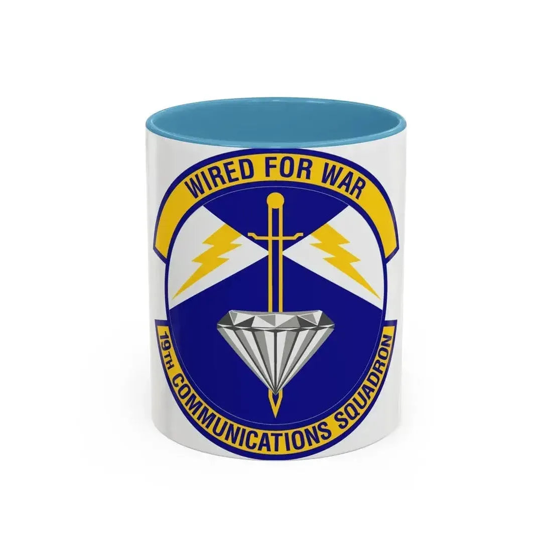 19th Communications Squadron (U.S. Air Force) Accent Coffee Mug 11oz Light Blue - Go Mug Yourself