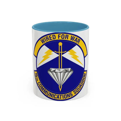 19th Communications Squadron (U.S. Air Force) Accent Coffee Mug 11oz Light Blue - Go Mug Yourself