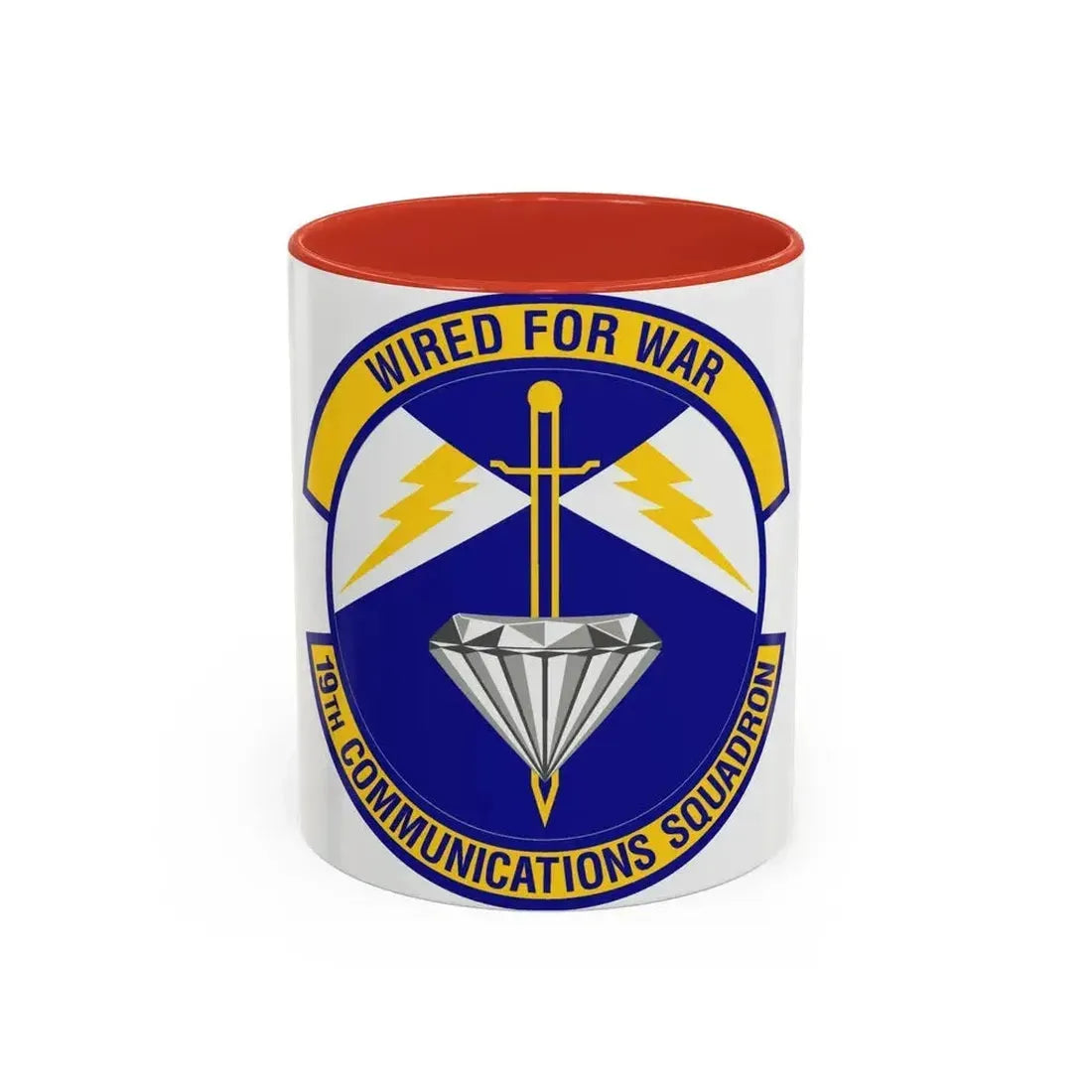 19th Communications Squadron (U.S. Air Force) Accent Coffee Mug 11oz Red - Go Mug Yourself
