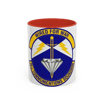 19th Communications Squadron (U.S. Air Force) Accent Coffee Mug 11oz Red - Go Mug Yourself