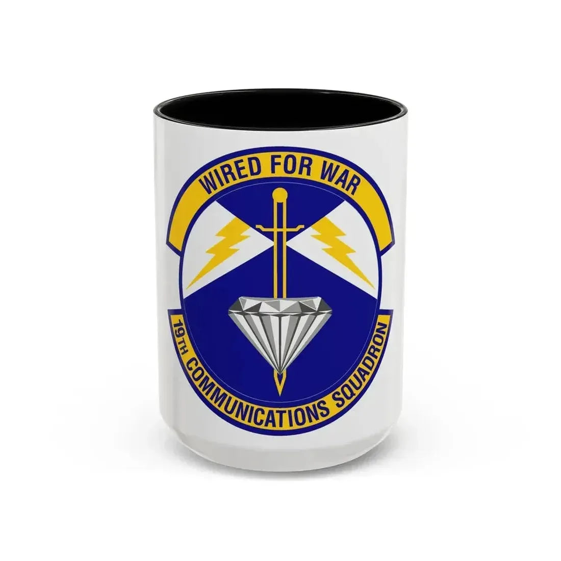 19th Communications Squadron (U.S. Air Force) Accent Coffee Mug 15oz Black - Go Mug Yourself