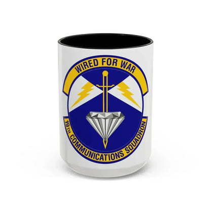 19th Communications Squadron (U.S. Air Force) Accent Coffee Mug 15oz Black - Go Mug Yourself
