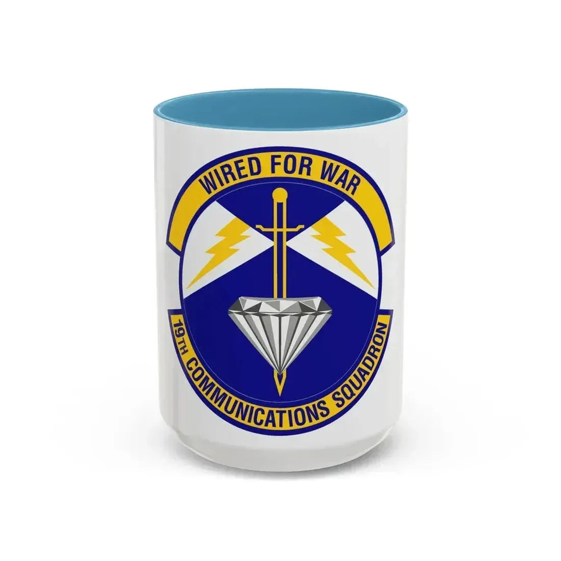 19th Communications Squadron (U.S. Air Force) Accent Coffee Mug 15oz Light Blue - Go Mug Yourself