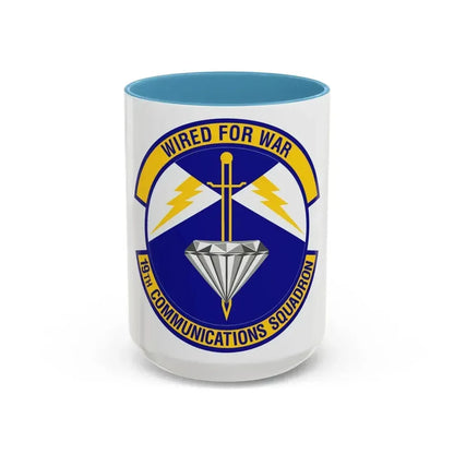 19th Communications Squadron (U.S. Air Force) Accent Coffee Mug 15oz Light Blue - Go Mug Yourself