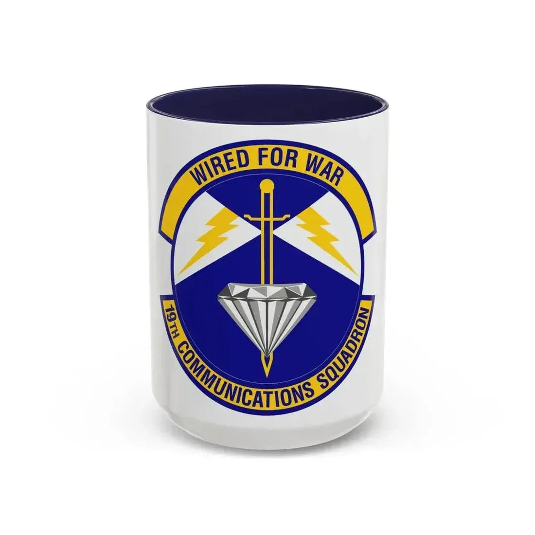 19th Communications Squadron (U.S. Air Force) Accent Coffee Mug 15oz Navy - Go Mug Yourself