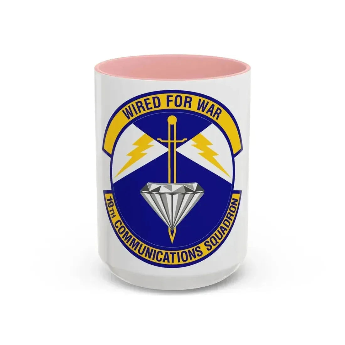19th Communications Squadron (U.S. Air Force) Accent Coffee Mug 15oz Pink - Go Mug Yourself