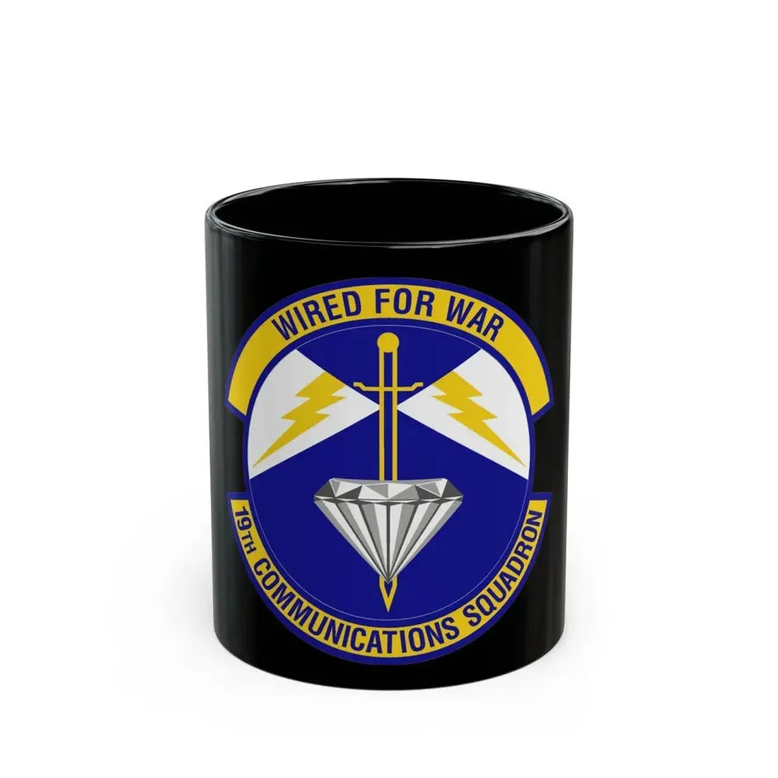 19th Communications Squadron (U.S. Air Force) Black Coffee Mug 11oz - Go Mug Yourself
