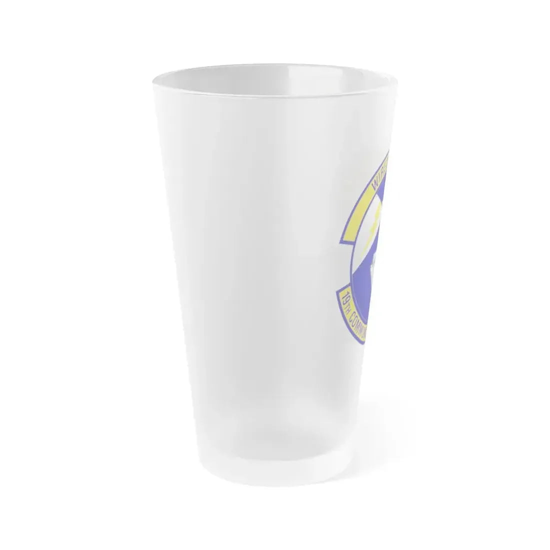 19th Communications Squadron (U.S. Air Force) Frosted Pint Glass 16oz - Go Mug Yourself