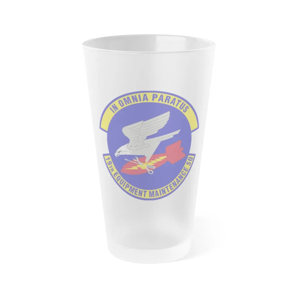 19th Equipment Maintenance Squadron (U.S. Air Force) Frosted Pint Glass 16oz-16oz-Frosted-Go Mug Yourself