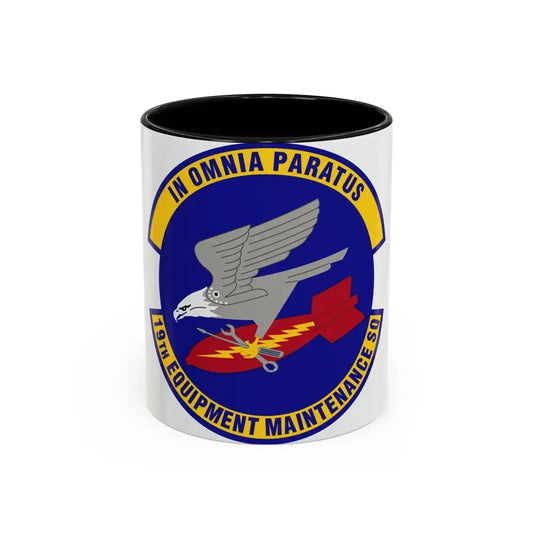 19th Equipment Maintenance Squadron (U.S. Air Force) Accent Coffee Mug 11oz Black - Go Mug Yourself