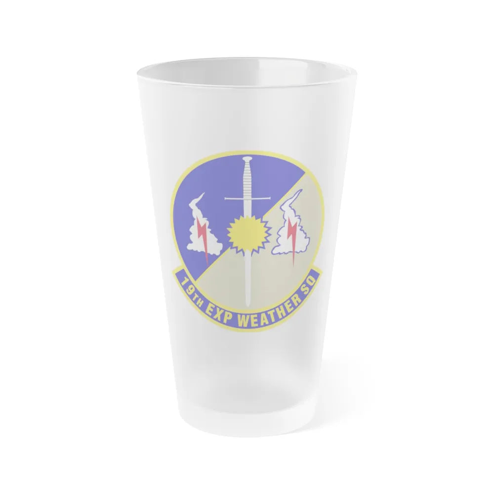 19th Expeditionary Weather Squadron (U.S. Air Force) Frosted Pint Glass 16oz-16oz-Frosted-Go Mug Yourself