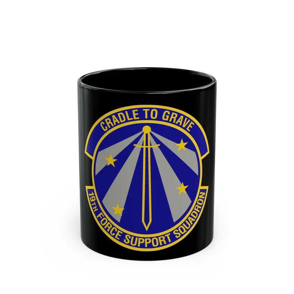 19th Force Support Squadron (U.S. Air Force) Black Coffee Mug-11oz-Go Mug Yourself