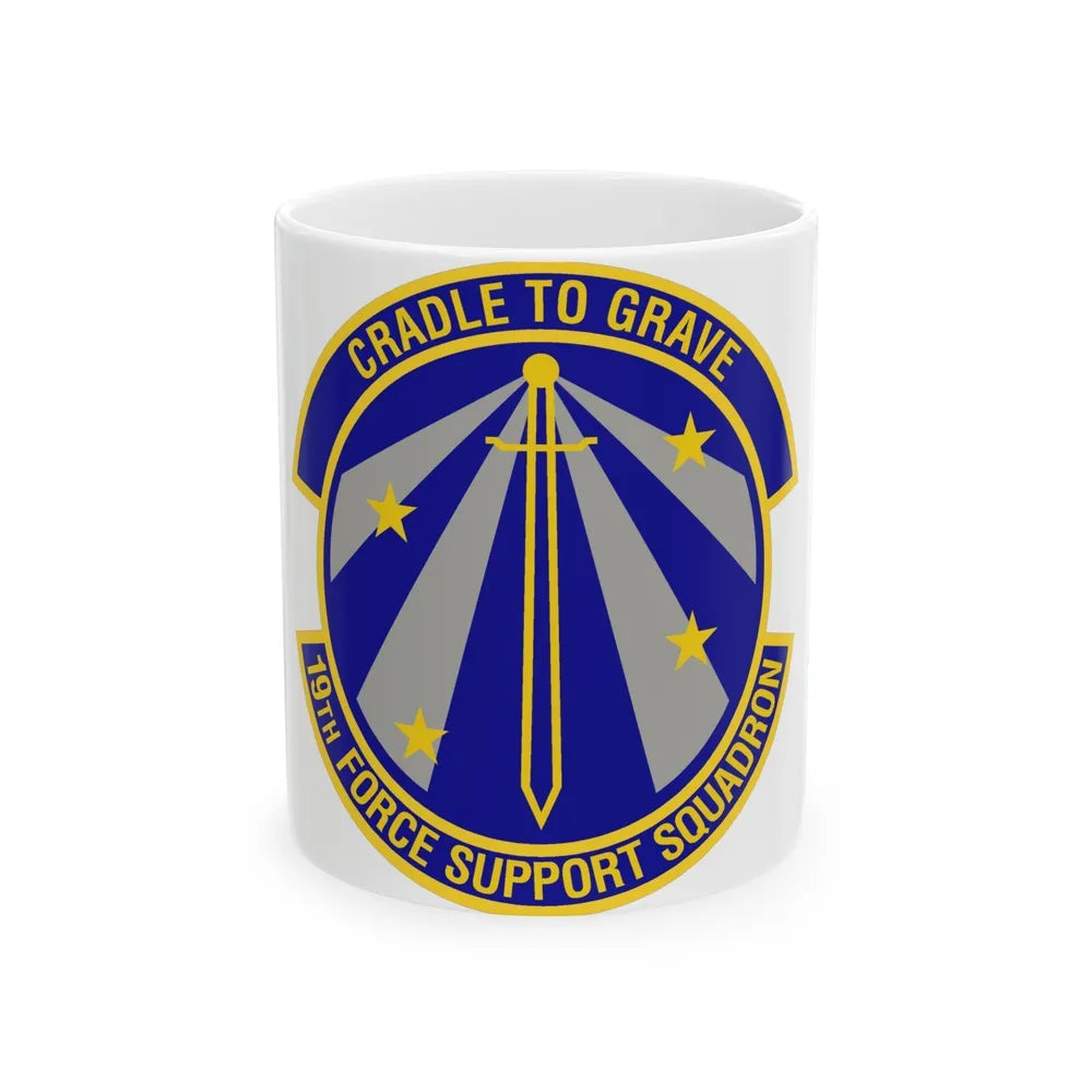 19th Force Support Squadron (U.S. Air Force) White Coffee Mug-11oz-Go Mug Yourself