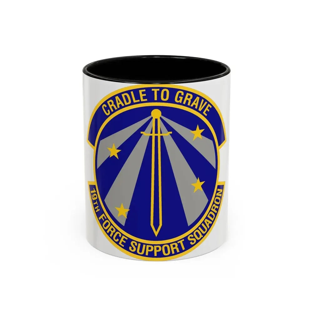 19th Force Support Squadron (U.S. Air Force) Accent Coffee Mug 11oz Black - Go Mug Yourself